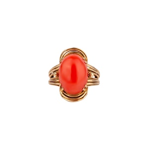 1970s coral cocktail ring