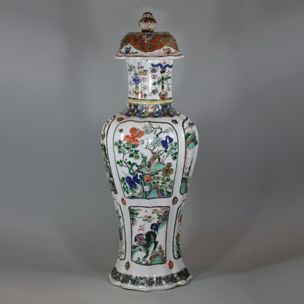 Chinese famille-verte multi-faceted vase Kangxi (1662-1722) - image 3