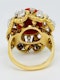 18K yellow gold Diamond and Coral Ring - image 3