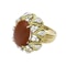 18K yellow gold Diamond and Coral Ring - image 4