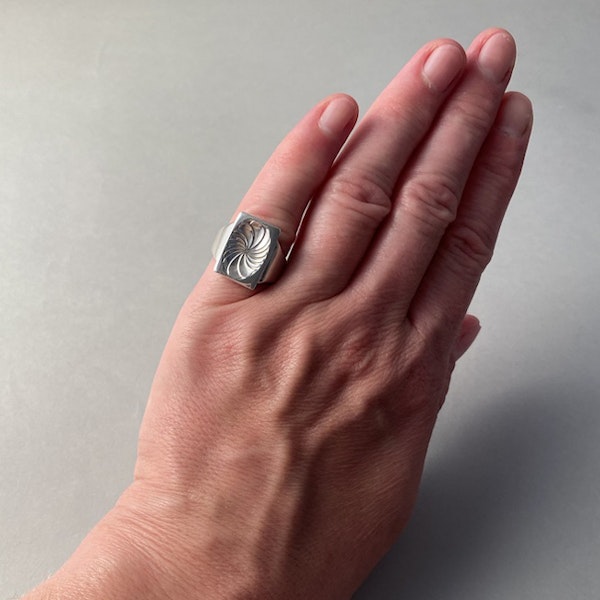 Date: post 1945 mark, Silver Ring by Georg Jensen, SHAPIRO & Co since1979 - image 1