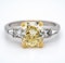 Platinum 4.01ct Natural Fancy Yellow Diamond Ring - image 5
