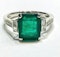 Platinum 3.90ct Natural Emerald Ring - image 3
