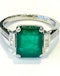 Platinum 3.90ct Natural Emerald Ring - image 4