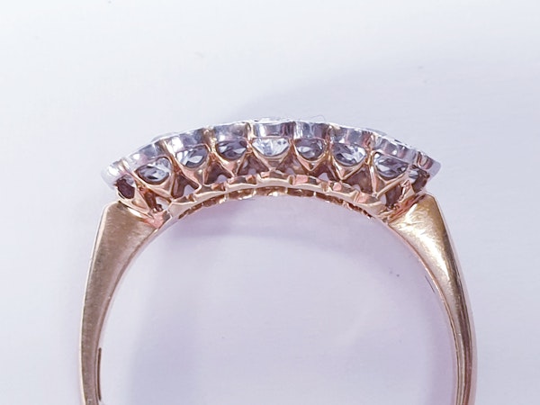 Edwardian Triple cluster diamond engagement ring  DBGEMS - image 1