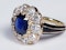 Antique Sapphire and Diamond Cluster Ring 3829  DBGEMS - image 2
