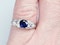 Victorian Sapphire and Diamond Carved Half Hoop Ring  DBGEMS - image 1