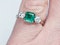 Fantastic Enerald and Diamond Three Stone Diamond Ring  DBGEMS - image 3