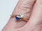 Victorian Sapphire and Diamond Cross Over Ring  DBGEMS - image 3