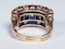 Fabulous antique sapphire and diamond three row ring  DBGEMS - image 5