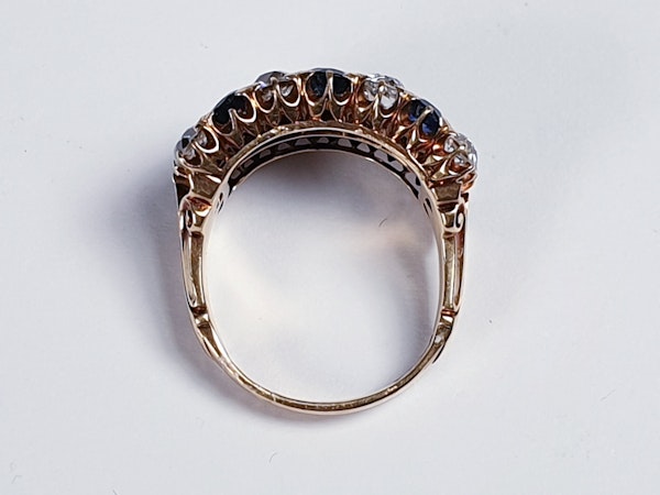 Fabulous antique sapphire and diamond three row ring  DBGEMS - image 4