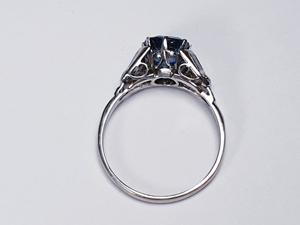 Art Deco Sapphire and Diamond Ring  DBGEMS - image 5