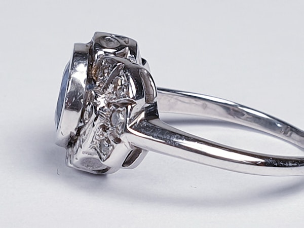 Art Deco Ceylon Sapphire and Diamond Engagement Ring  DBGEMS - image 3