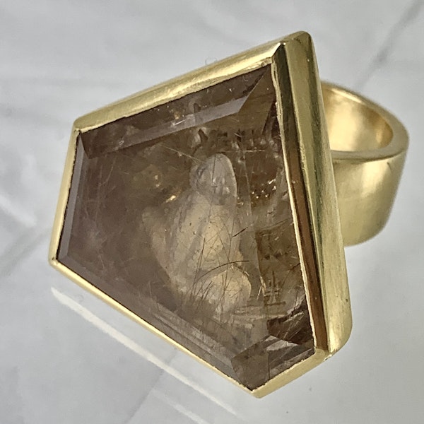 1970 probably by Grima, frog intaglio ring - image 1