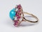 1960's Turquoise ruby and diamond dress ring  DBGEMS - image 6