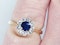 Antique Sapphire and Diamond Cluster Engagement Ring  DBGEMS - image 5