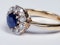 Antique Sapphire and Diamond Cluster Engagement Ring  DBGEMS - image 1