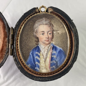 Eighteenth century miniature in gold case