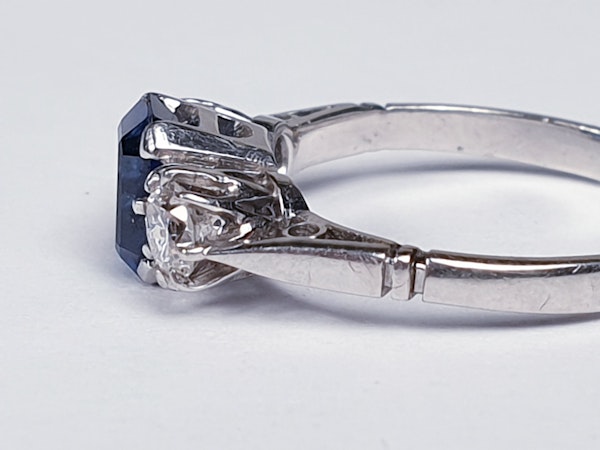Art Deco Sapphire and Diamond Engagement Ring 3285 DBGEMS - image 4