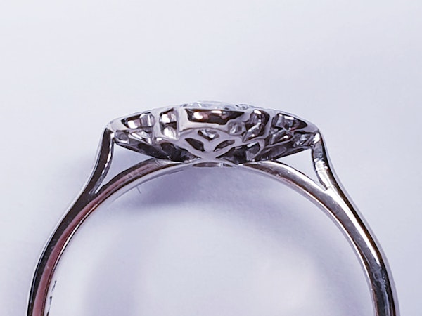 Art Deco Quatrafoil Diamond Engagement Ring  DBGEMS - image 3