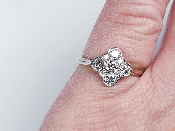 Art Deco Quatrafoil Diamond Engagement Ring  DBGEMS - image 5