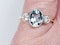 Aquamarine and diamond three stone ring  DBGEMS - image 2