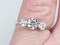 Art deco three stone diamond engagement ring 4730   DBGEMS - image 1