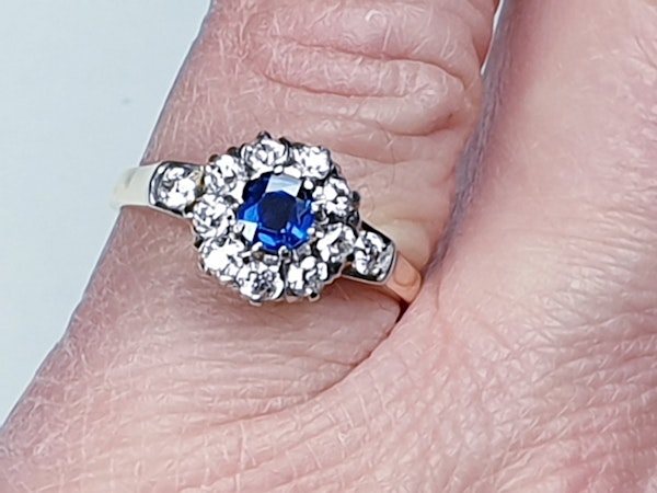 Antique Sapphire and Diamond Cluster Ring 2524   DBGEMS - image 2