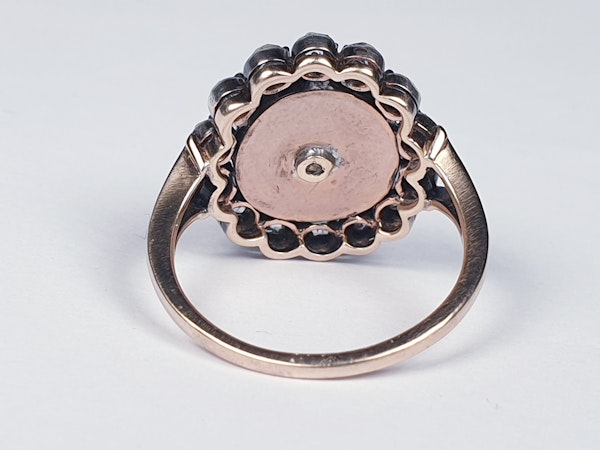 Antique diamond and garnet panel ring 4590   DBGEMS - image 3