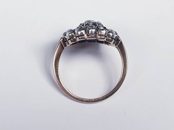 Antique diamond and garnet panel ring 4590   DBGEMS - image 6