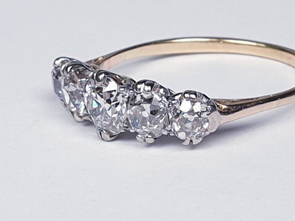 Antique five stone diamond engagement ring 4457   DBGEMS - image 5