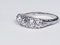 Platinum carved half hoop engagement ring  DBGEMS - image 2