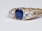Sapphire and diamond carved half hoop engagement ring  DBGEMS - image 4