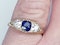 Sapphire and diamond carved half hoop engagement ring  DBGEMS - image 1