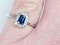 Emerald Cut Sapphire and Diamond Engagement Ring  DBGEMS - image 3
