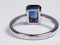 Emerald Cut Sapphire and Diamond Engagement Ring  DBGEMS - image 1