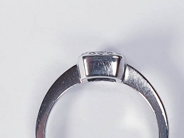 Emerald Cut Sapphire and Diamond Engagement Ring  DBGEMS - image 4