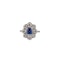 Art Deco style sapphire diamond platinum ring - image 2