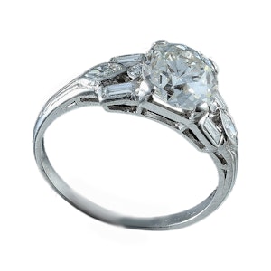 MM6231r diamond deco single stone 1.50ct ring platinum set