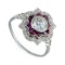  MM6268r ruby diamond platinum set Art Deco ring 1920c - image 1