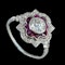 MM6268r ruby diamond platinum set Art Deco ring 1920c - image 2