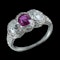  MM6213r Platinum natural Burmese  ruby diamond Edwardian ring  by Caldwell - image 2