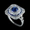  MM6286r Art Deco sapphire  diamond  cluster ring platinum 1920c. Unusually pretty. - image 2