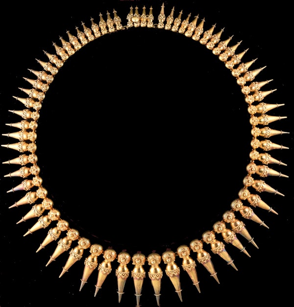 MM6389n Gold victorian Etruscan 1880c necklace. Stunning on. - image 1