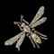 MM6150br Victorian green garnet diamond insect brooch unusual example 1880c. - image 2