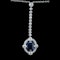 MM6227p Art Deco platinum diamond sapphire long drop pendant 1920c - image 2