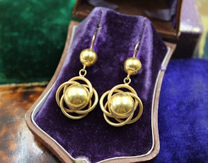A very fine pair of Celestial Earrings in High Carat Yellow Gold, English, Circa 1880 - 1910