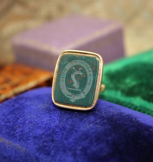 A very fine Bloodstone Seal in 15ct Yellow Gold, English, Circa 1850