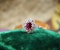 A very fine Siam Ruby & Diamond Cluster Engagement Ring mounted in Platinum, English, Circa 1930 - image 2