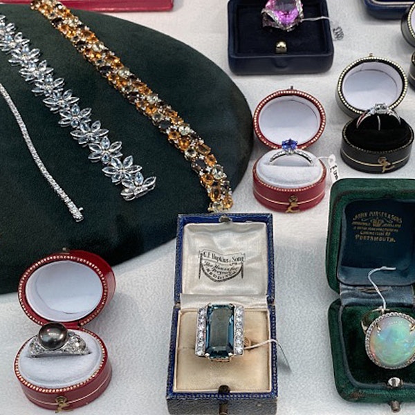1960's, Platinum and Button shape Tahitian Pearl & Old Cut Diamond stone set Ring, SHAPIRO & Co since 1979 - image 11